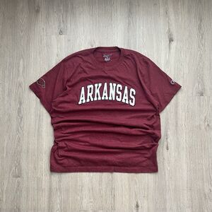 Champion Arkansas Razorbacks College T-Shirt Men’s XL Cardinal Red Stitch Logo